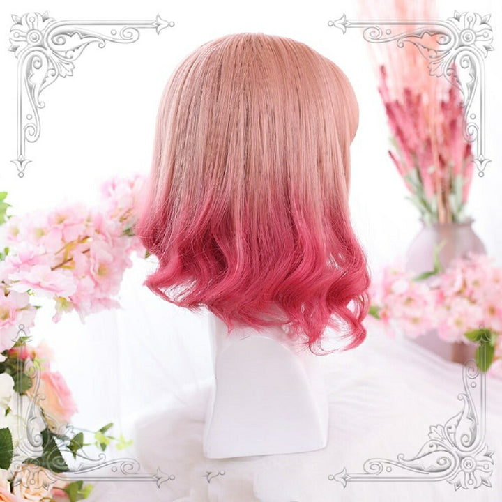 コスプレ小物 | セミロング耐熱ウィッグ 毛先レッド 姫カットゆるふわウェーブ