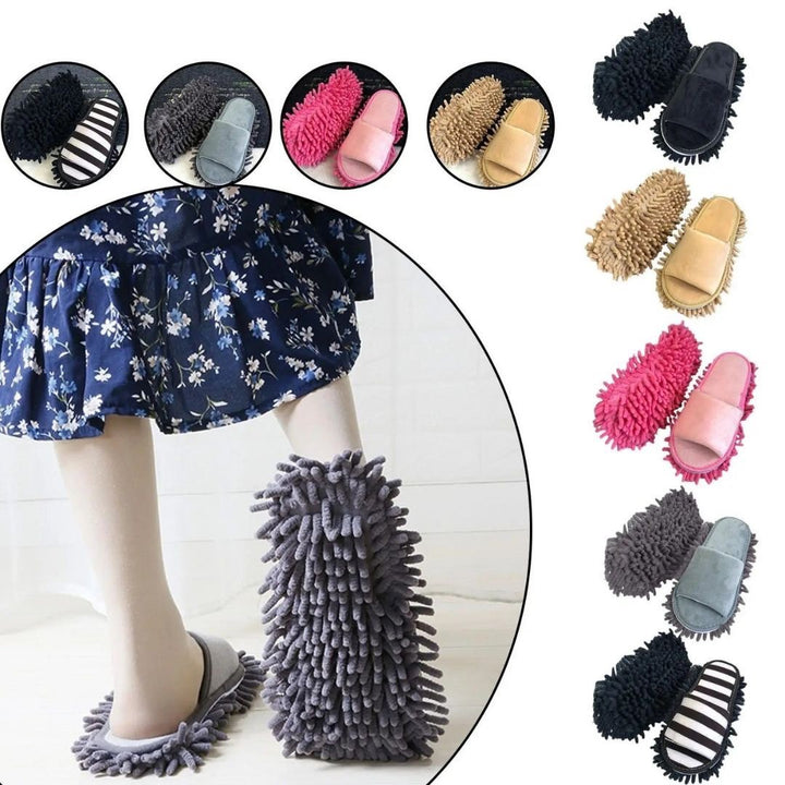 雑貨 その他 | マイクロファイバー掃除用スリッパモップ 両足セット - 室内履き