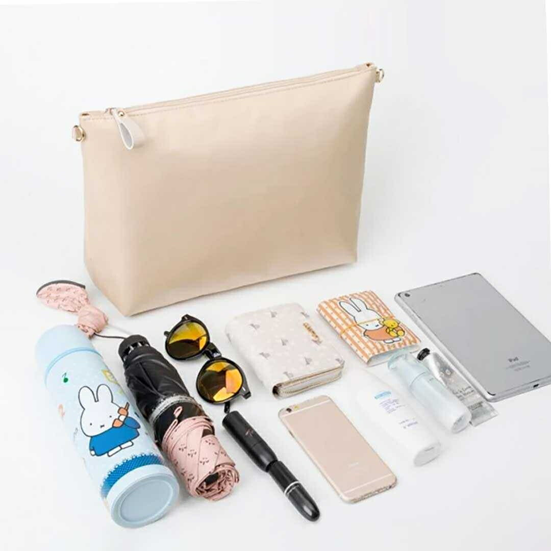 バッグ | ベージュ ファスナー付きバッグインバッグ - 通勤・通学・アウトドア対応