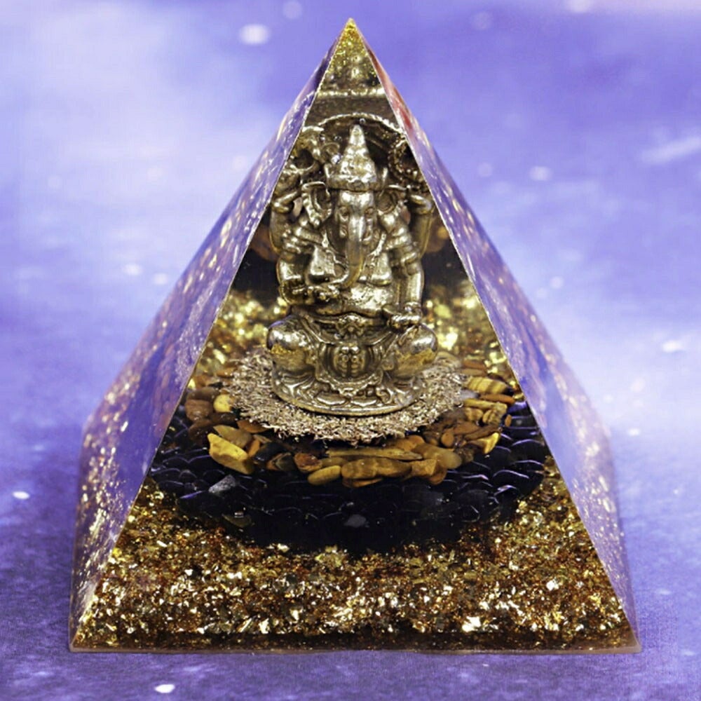 風水 インテリア | ガネーシャ オルゴナイト ピラミッド：開運・浄化・癒し