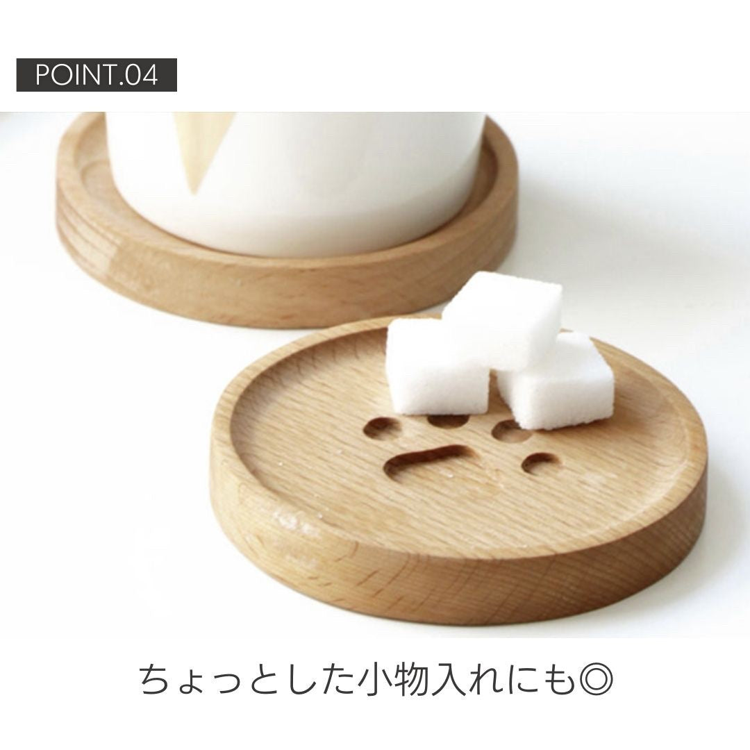 雑貨 その他 | 猫の肉球デザイン木製コースター - 北欧風シンプルアート