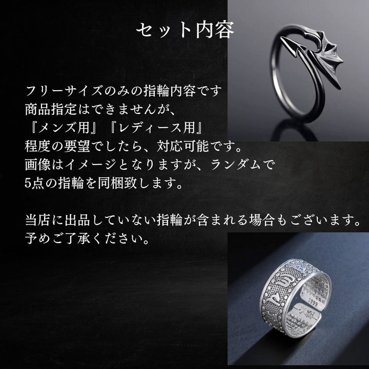 リング | 2025 新春 福袋 - メンズ＆レディース アクセサリー5点セット