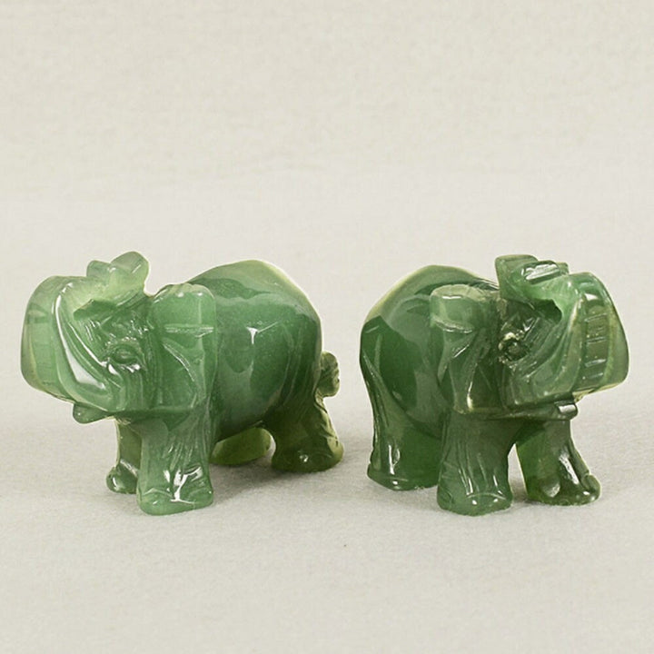 風水 インテリア | 翡翠色ガネーシャ象置物 - 開運・財運向上のお守り