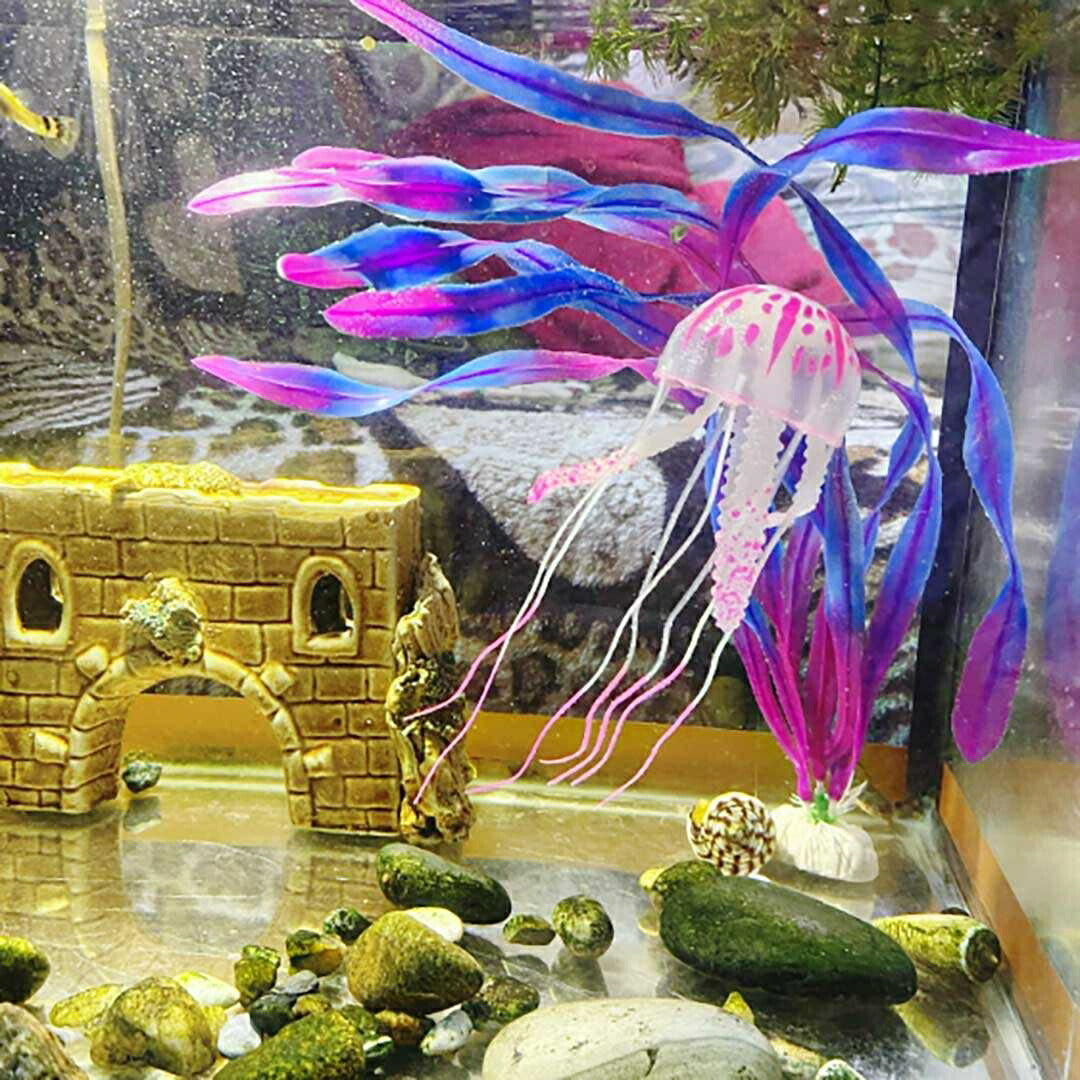 ペットグッズ | 光るシリコン製人工クラゲ インテリア水槽オブジェ