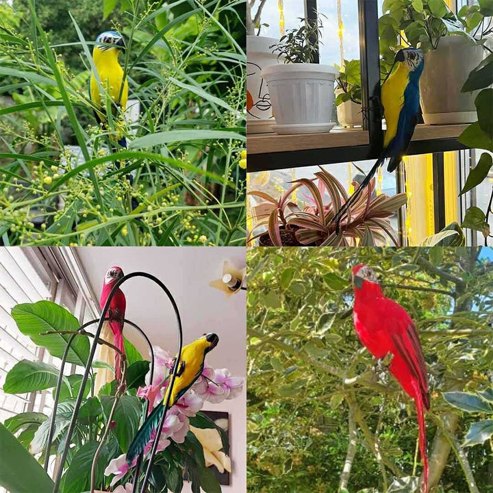 虫よけ 鳥よけ | オウム型虫よけ置物 - ブルーorレッド、家庭菜園・農業用