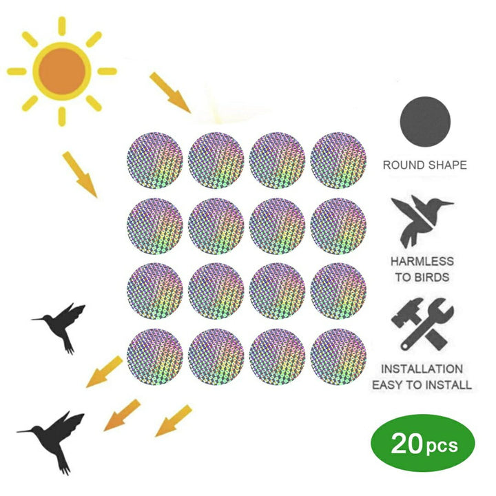 虫よけ 鳥よけ | レインボー反射シール20枚セット 鳥よけ・虫よけ対策