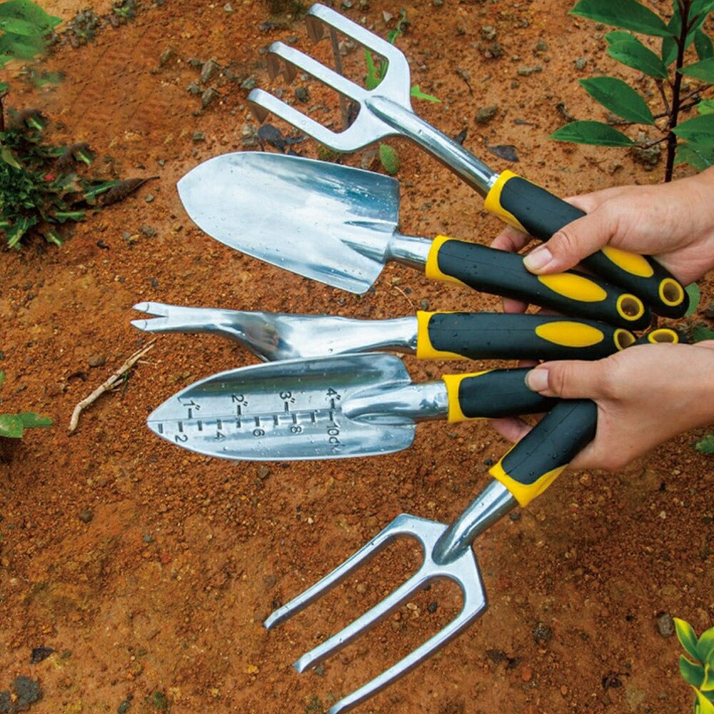 アウトドア用品 その他 | イエロー5点ガーデニングセット（スコップ・熊手・草ぬき）