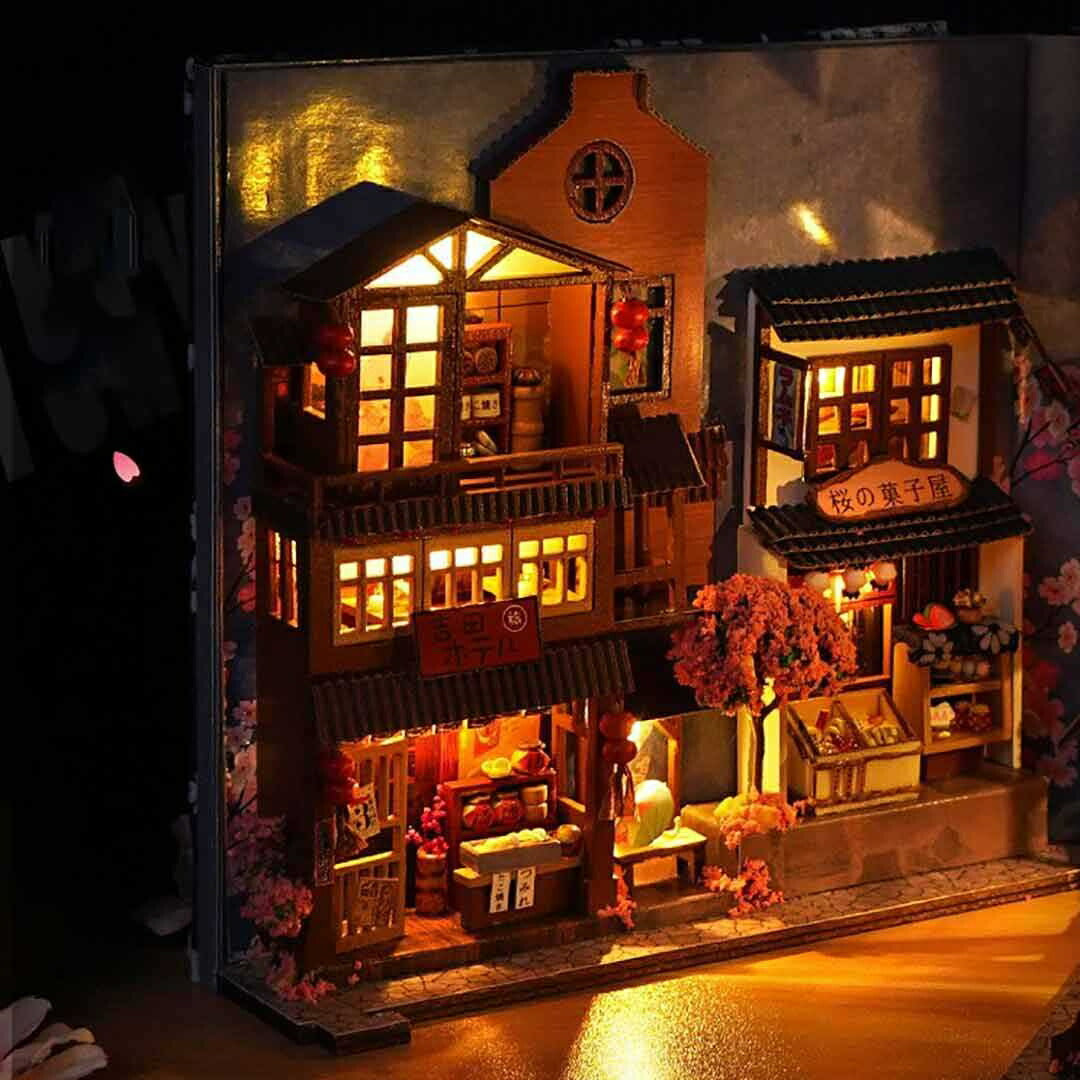 玩具 | 櫻花子港・日本の街並みジオラマキット：DIYドールハウスセット