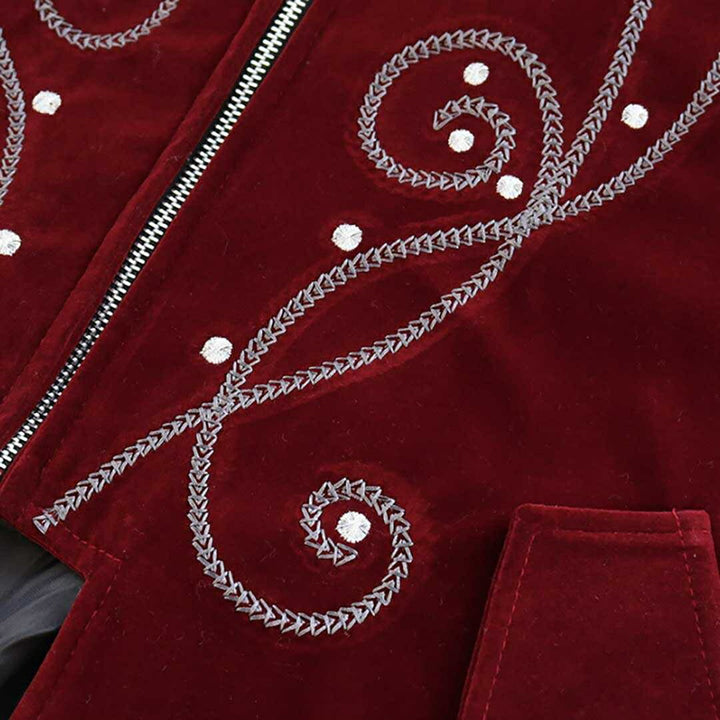 男性ファッション その他 | ヴィンテージ風 ドラキュラコスプレ衣装 - ワインレッドベロアマント