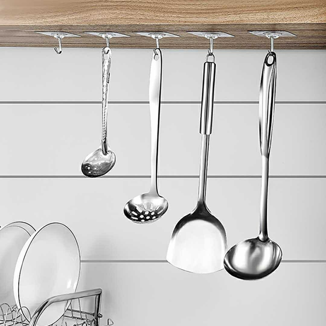 インテリア雑貨 その他 | 透明クローバーハンガーフック2個セット - 強力粘着、賃貸でも安心