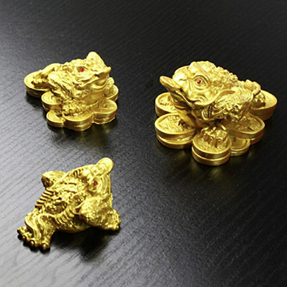 風水 インテリア | 風水ゴールド蛙の置物 - 開運・金運アップミニチュア