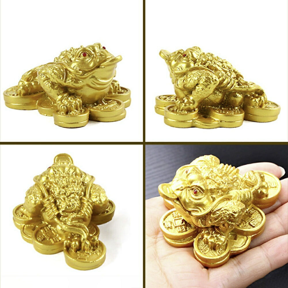 風水 インテリア | 風水ゴールド蛙の置物 - 開運・金運アップミニチュア