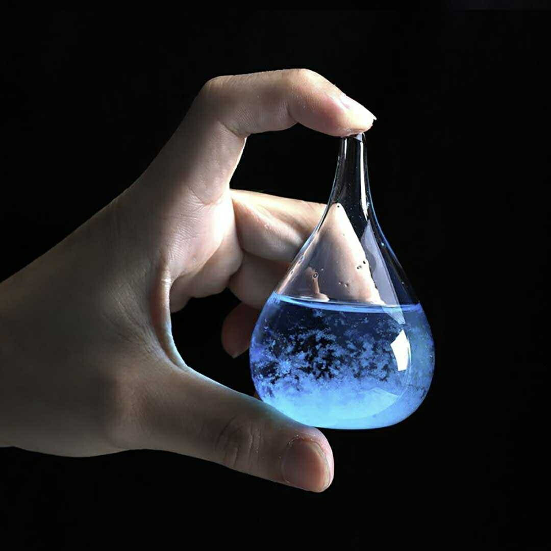 インテリア オブジェ | ストームグラス しずく型 天気予測 置物 - クリア/ピンク/ブルー/パープル