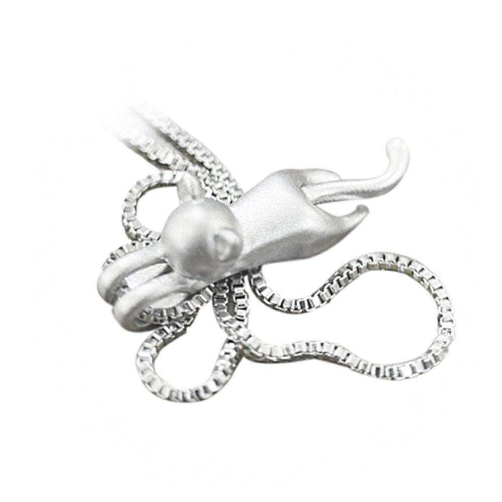 ネックレス | Silver925 ぶら下がり猫ネックレス 男女兼用