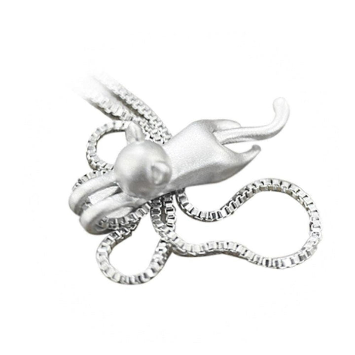 ネックレス | Silver925 ぶら下がり猫ネックレス 男女兼用