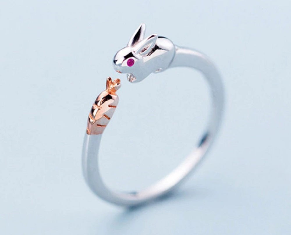 リング | ウサギモチーフ ニンジンデザインリング - アニマルコレクション