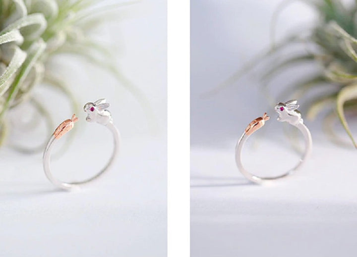 リング | ウサギモチーフ ニンジンデザインリング - アニマルコレクション