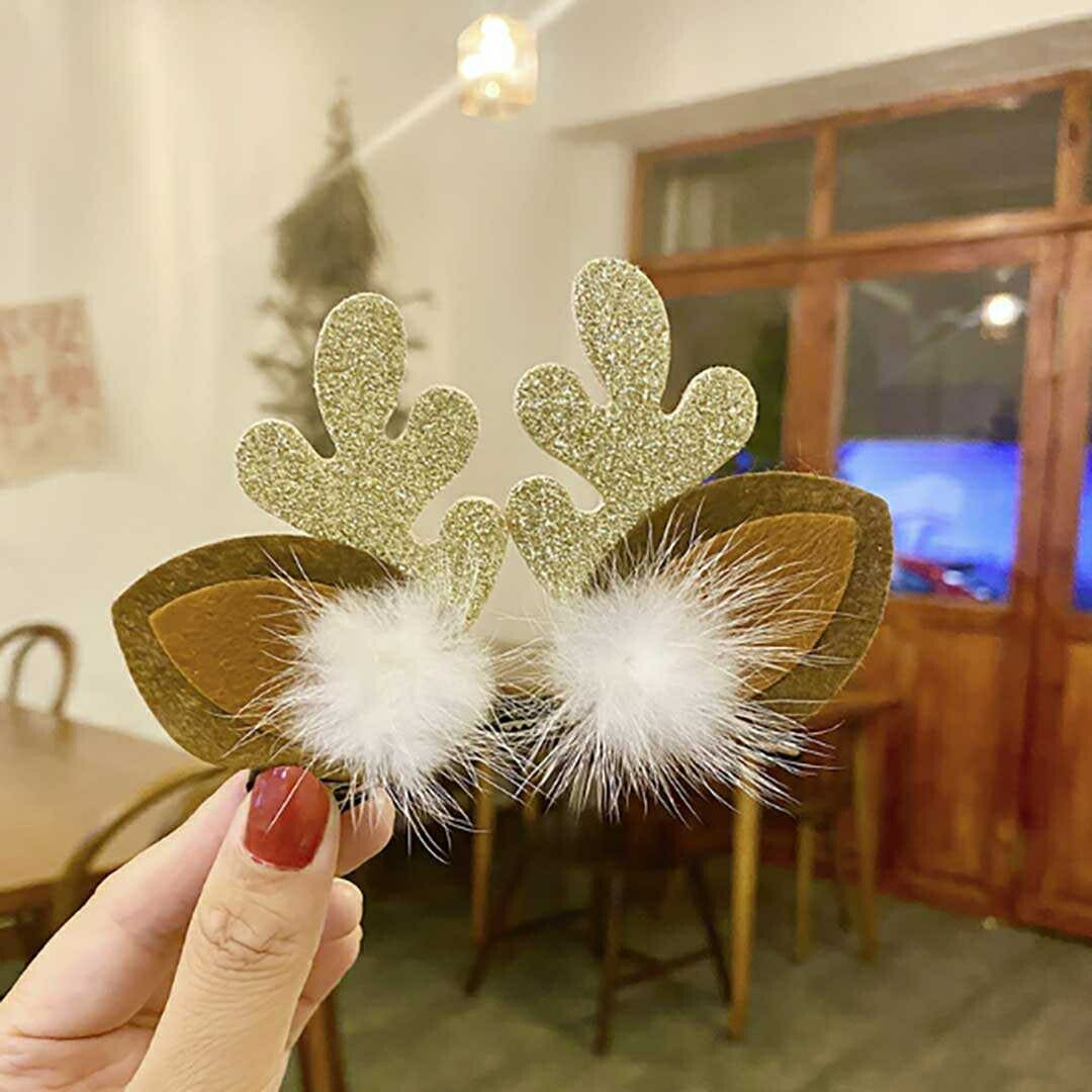 小物 その他 | クリスマス ヘアピン トナカイ デザイン - レッド/ホワイト