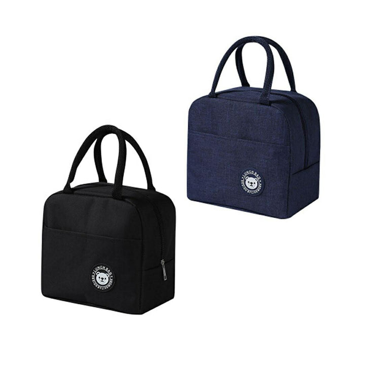 アウトドア用品 その他 | クマ柄ランチバッグ 保冷・保温機能付き 大容量ポケット（ブラック/ネイビー）