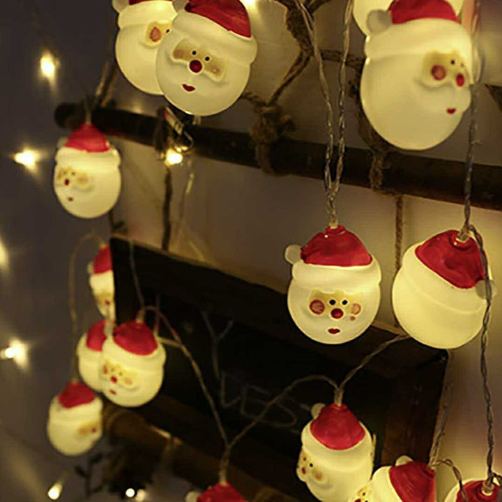 イベントグッズ | クリスマスLEDイルミネーションライト 丸型サンタor雪だるま 防水2m