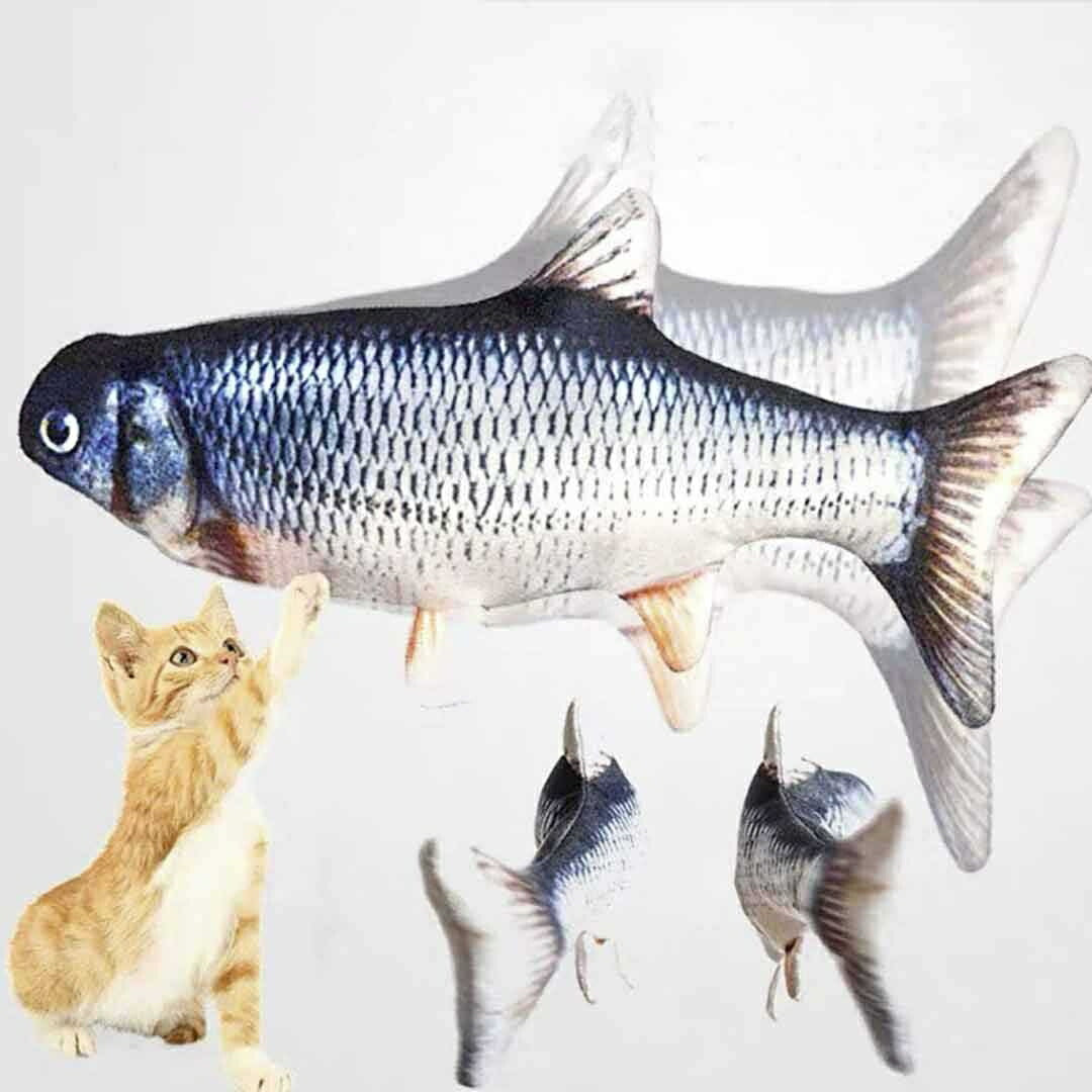 ペットグッズ | 電動跳ねる魚型猫おもちゃ - USB充電式