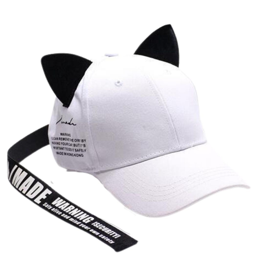 キャップ | 猫耳キャップ ロングストラップ付き 全4カラー カジュアルフリーサイズ