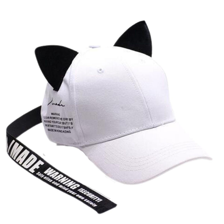 キャップ | 猫耳キャップ ロングストラップ付き 全4カラー カジュアルフリーサイズ