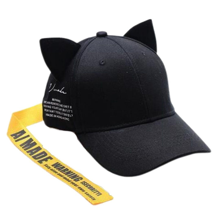 キャップ | 猫耳キャップ ロングストラップ付き 全4カラー カジュアルフリーサイズ