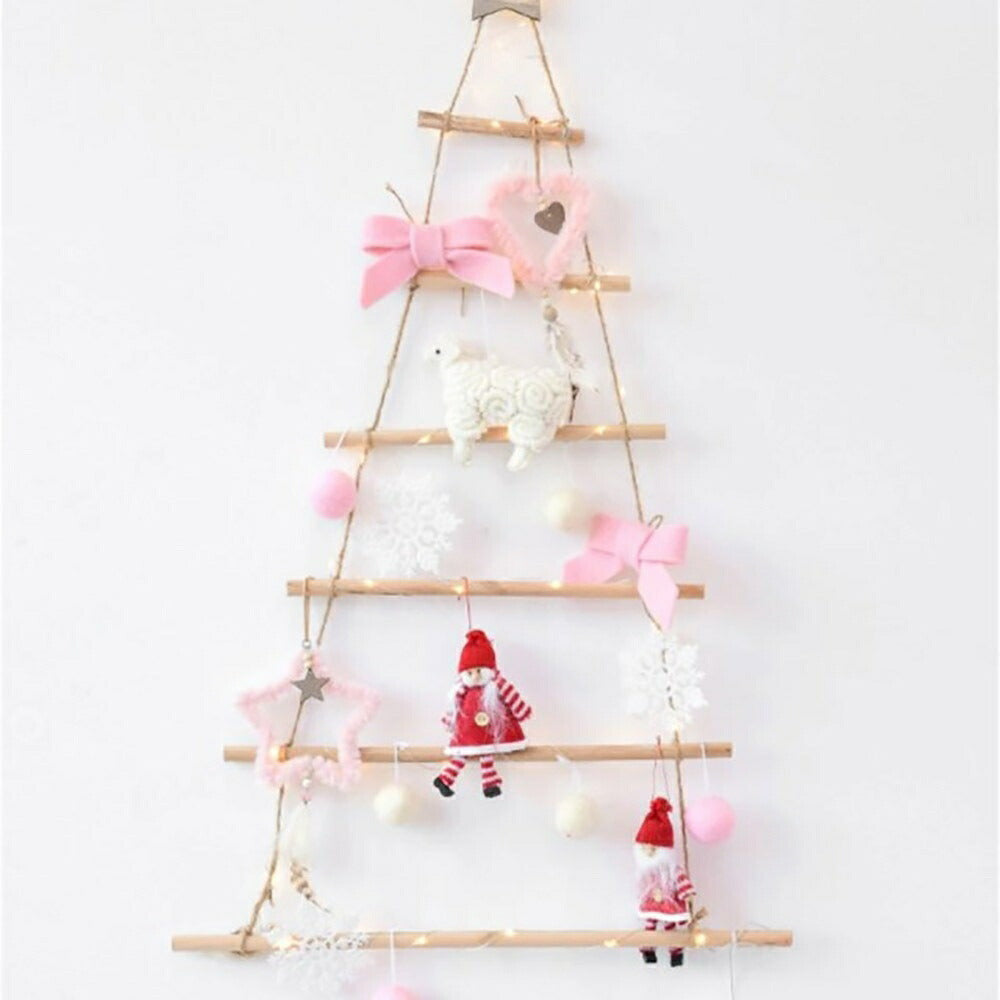 イベントグッズ | 木製壁掛けクリスマスツリー 92cm スター付きオーナメント