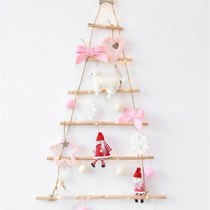 イベントグッズ | 木製壁掛けクリスマスツリー 92cm スター付きオーナメント