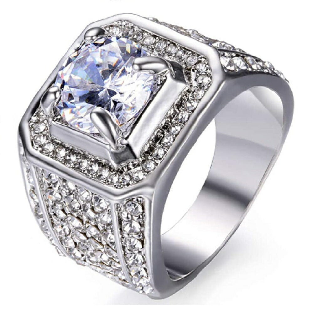 リング | シルバージルコニアリング メンズ＆レディース HIPHOPアクセサリー