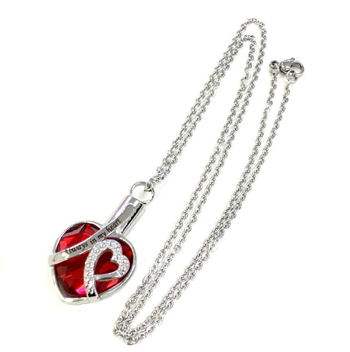 ネックレス | ガーネットカラー遺骨ネックレス「Always in My Heart」