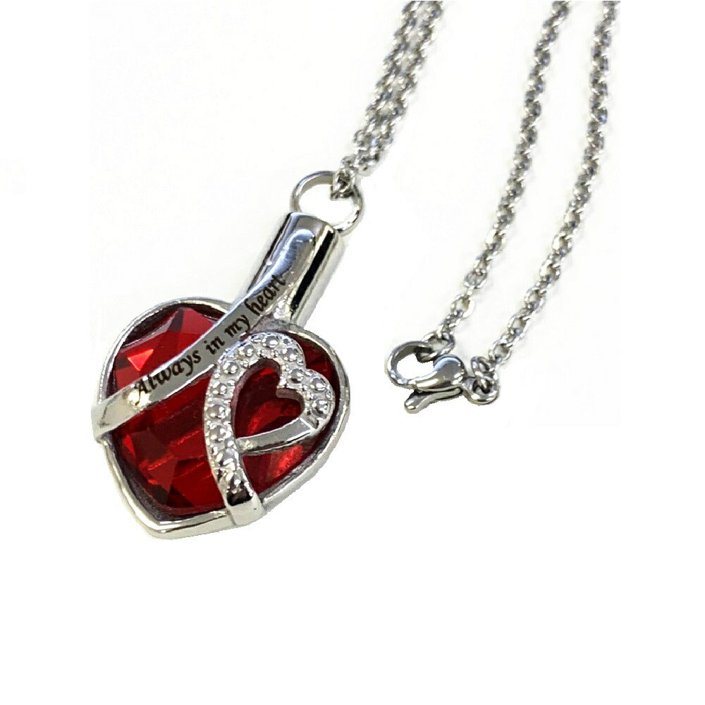ネックレス | ガーネットカラー遺骨ネックレス「Always in My Heart」