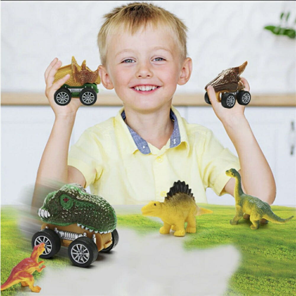 子供 おもちゃ | 子供用恐竜ミニカーおもちゃセット - トリケラトプス＆ティラノサウルス
