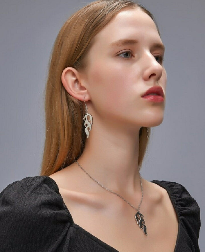 ピアス イヤーカフ | 火炎デザイン ピアス ２個セット - 韓国ファッション風 ヴィンテージ調