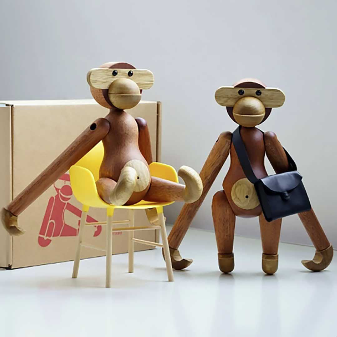 インテリア オブジェ | カイ・ボイスン モンキー小サイズ 木製フィギュア - 北欧インテリア雑貨