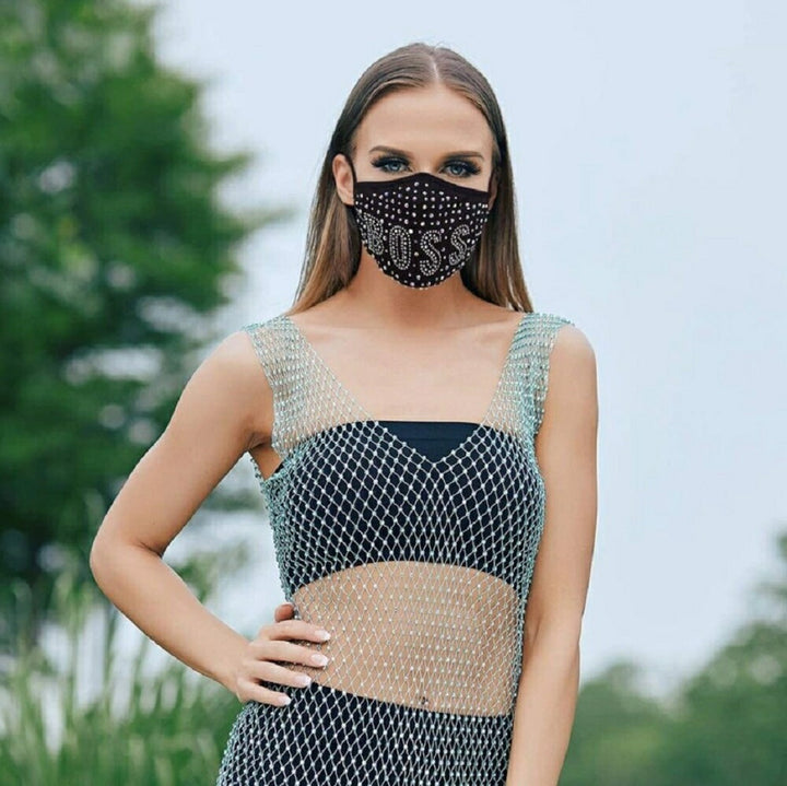 マスク | エレガントジルコニア装飾ファッションマスク（メンズ・レディース兼用）