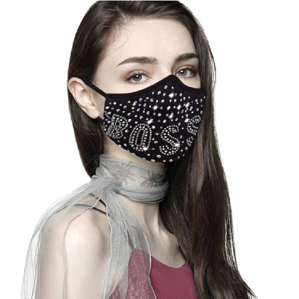マスク | エレガントジルコニア装飾ファッションマスク（メンズ・レディース兼用）