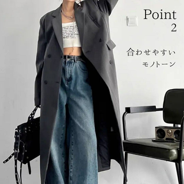 アウター ジャケット | レディース ロングトレンチコート 大きいサイズ 秋冬用