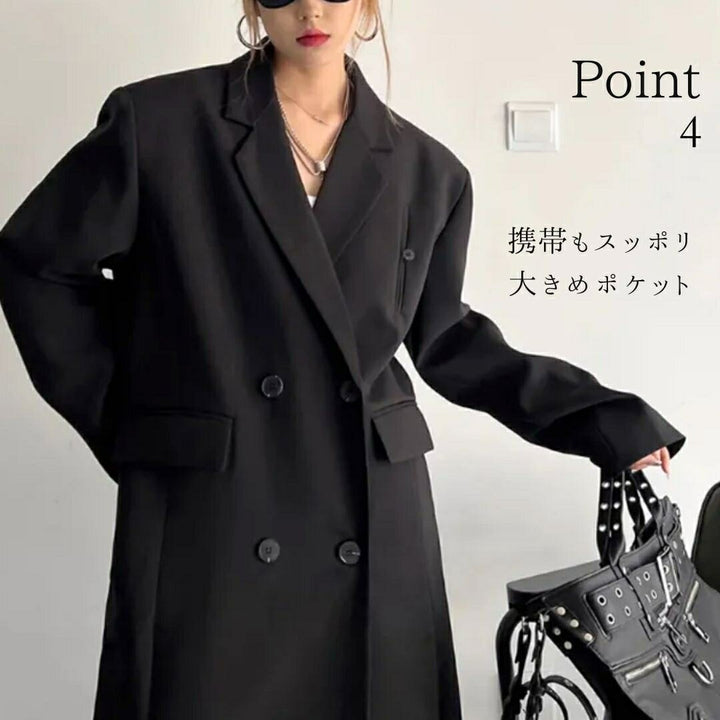 アウター ジャケット | レディース ロングトレンチコート 大きいサイズ 秋冬用