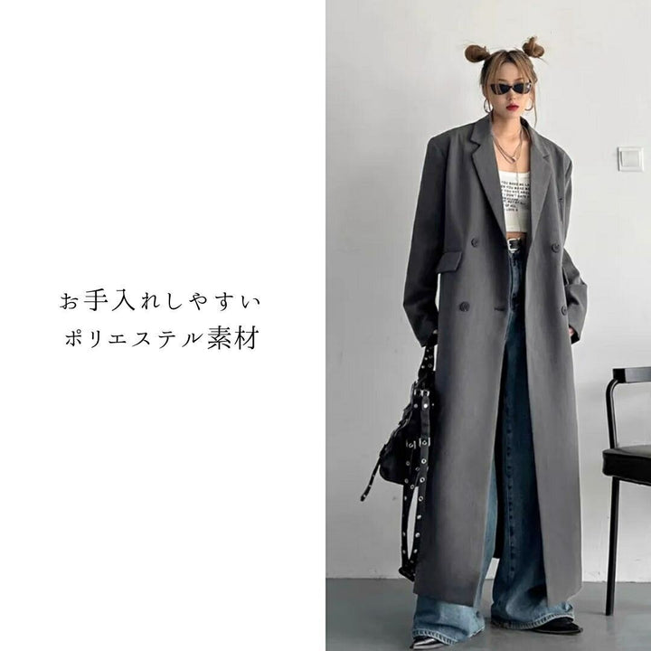 アウター ジャケット | レディース ロングトレンチコート 大きいサイズ 秋冬用