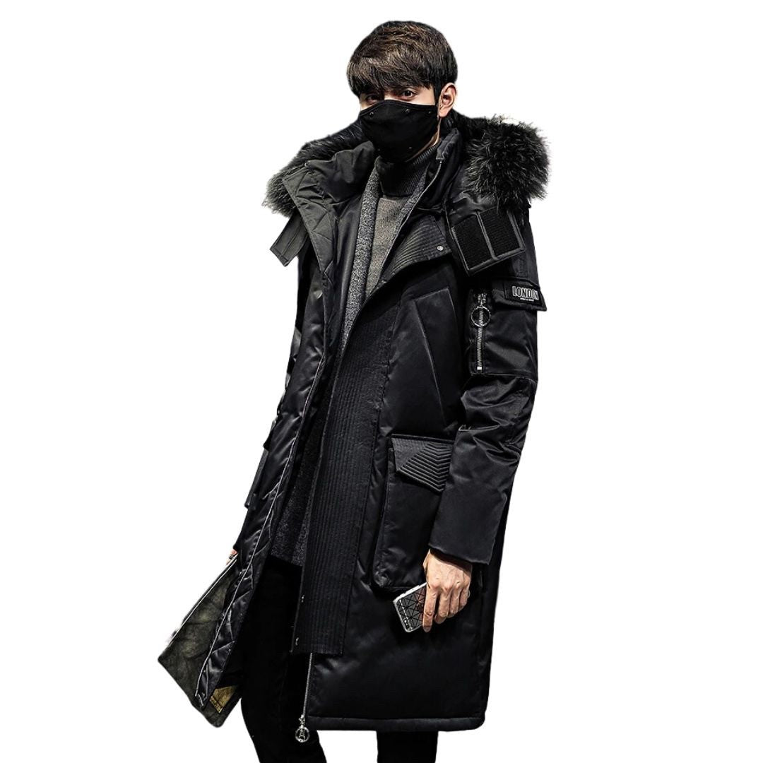 アウタージャケット 男性 | ロンドンスタイル メンズ フード＆ファー付きロングダウンコート【暖かい・シック・3カラー】