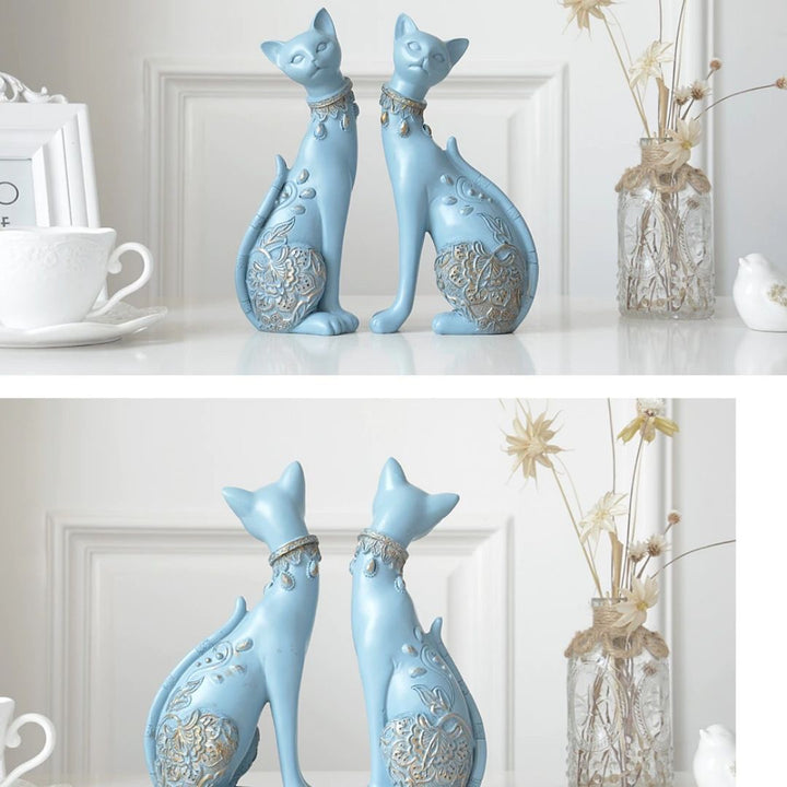 インテリア オブジェ | アラビアンキャット置物 2体セット 選べる3色