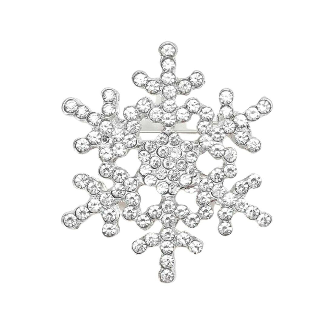 アクセサリー その他 | 雪の結晶ラインストーンブローチ - ユニセックス