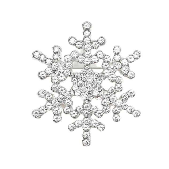 アクセサリー その他 | 雪の結晶ラインストーンブローチ - ユニセックス