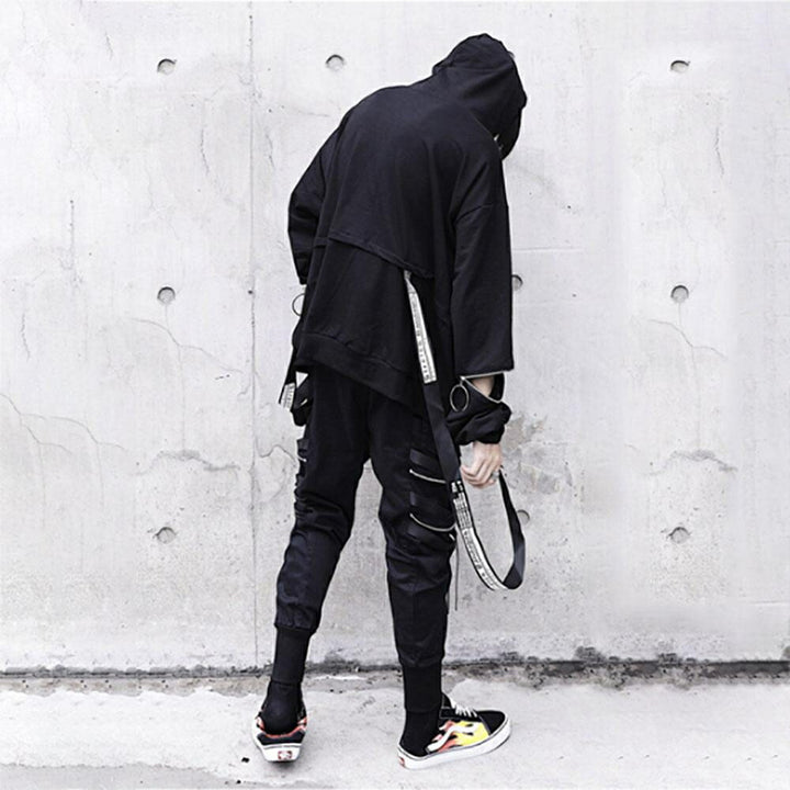 パーカー 男性 | ブラックフード ビッグシルエット ユニセックスパーカー