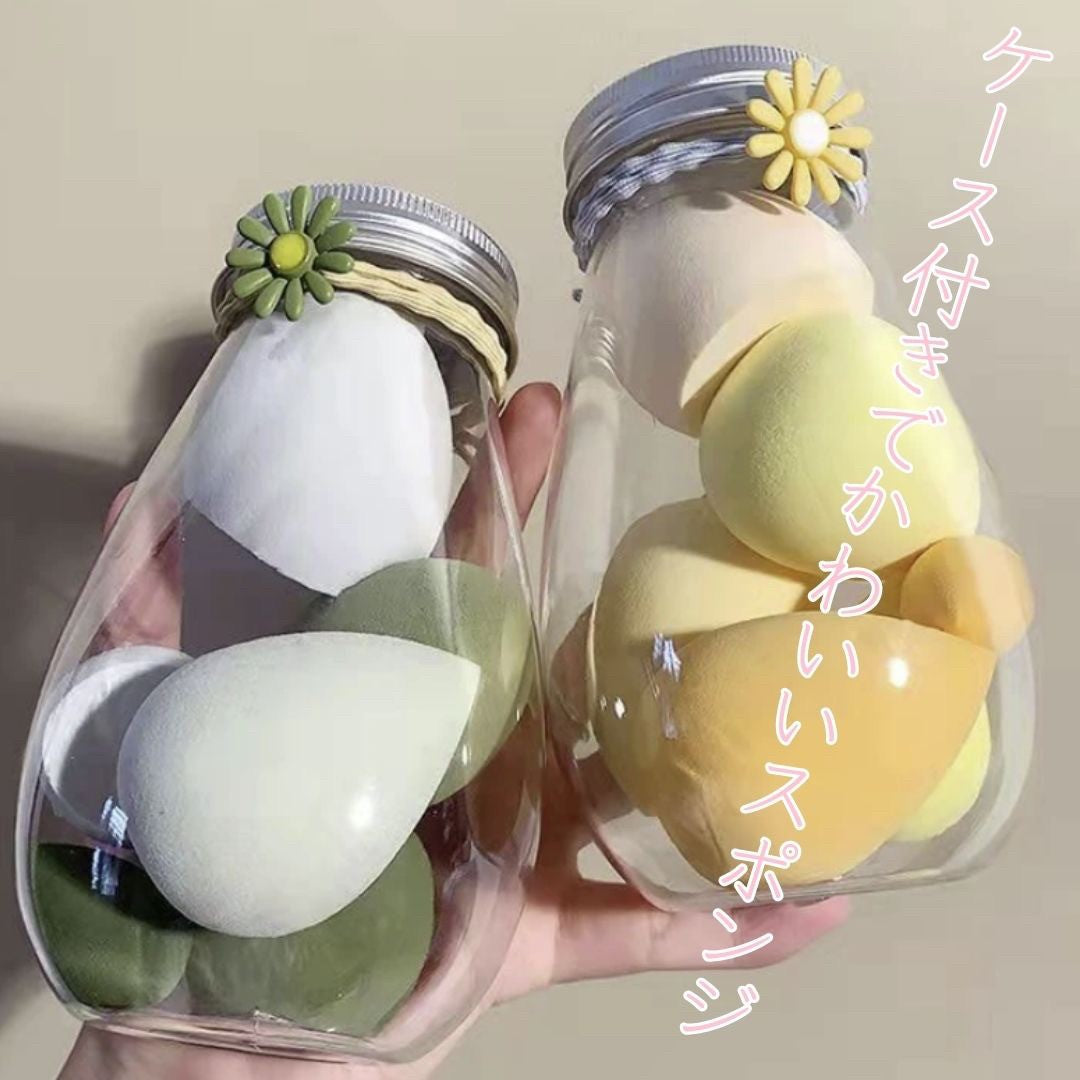 コスメティック | 選べる4カラー 水で膨らむメイクスポンジ6点セット（収納ボトル付き）