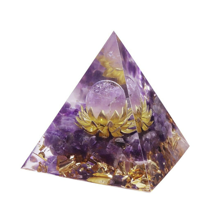 風水 インテリア | 紫の蓮オルゴナイト・チャクラ開運置物