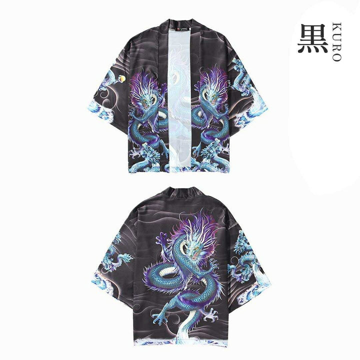 はっぴ | 青龍柄和装カーディガン Lサイズ - お祭り・夏祭り向け