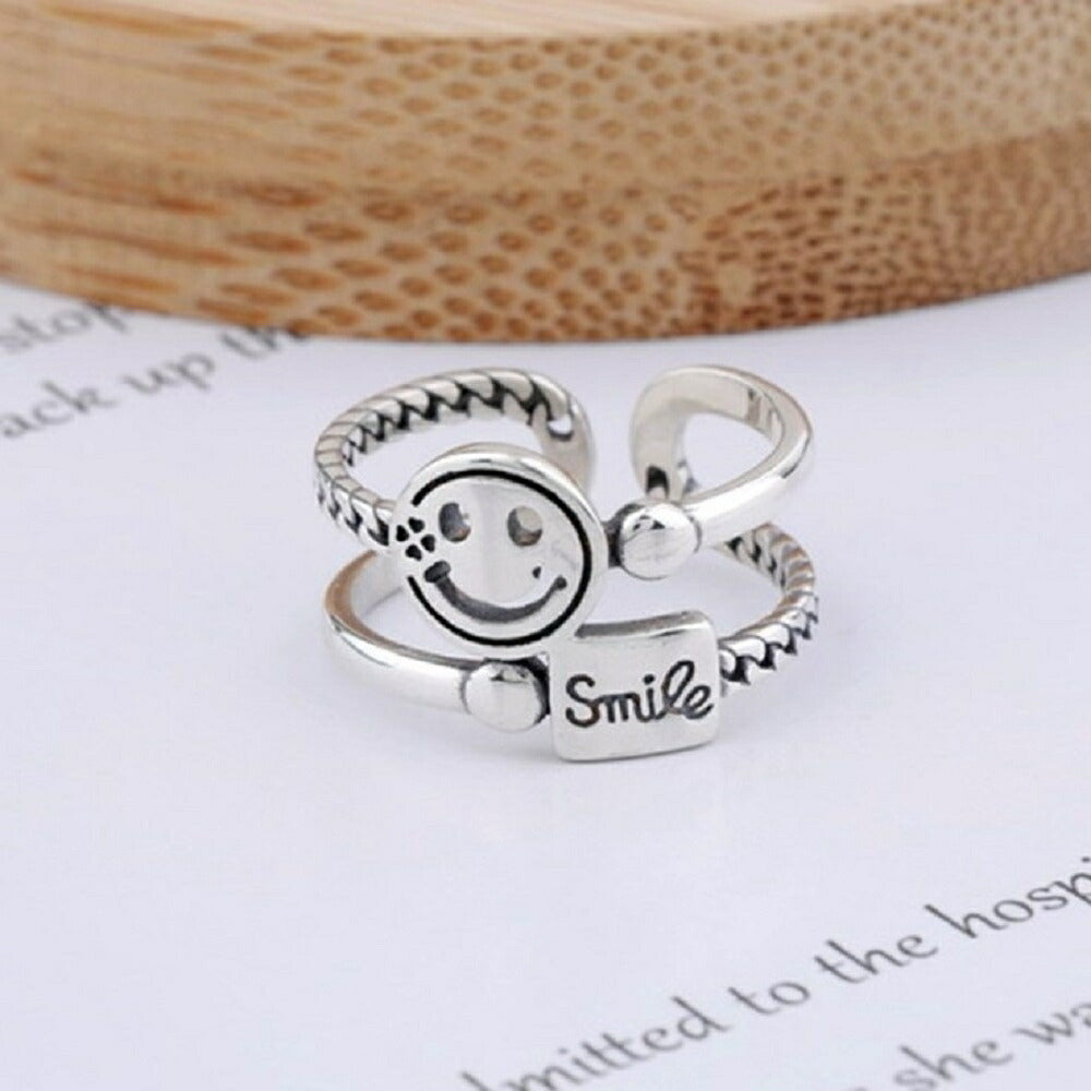 リング | ニコちゃんスマイルリング シルバーアクセサリー 男女兼用